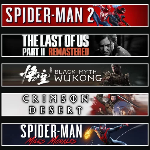  Spider 2 +TLOU2 +Wukong +Crimson +Miles